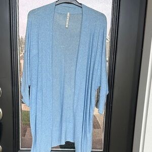 Women's Blue Open-Front Sweater